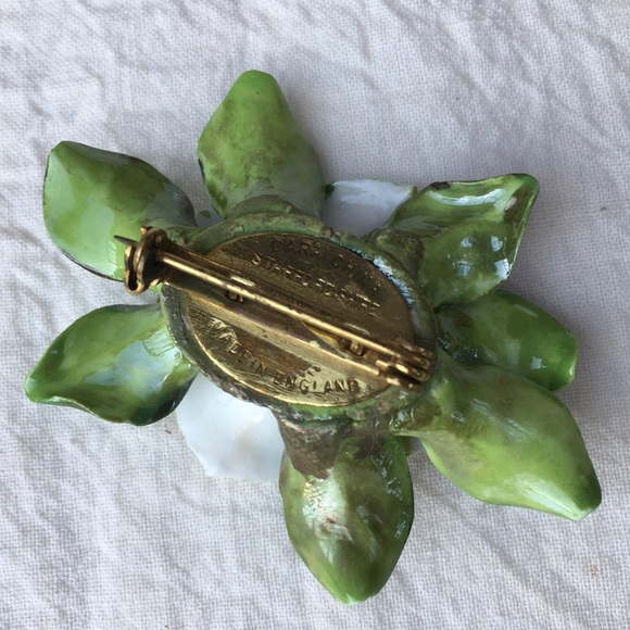 Vtg Cara China Staffordshire Brooch Pin Dogwood - Picture 6 of 12